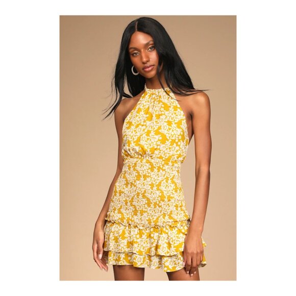 NWT Lulus floral halter mini dress - Picture 10 of 11